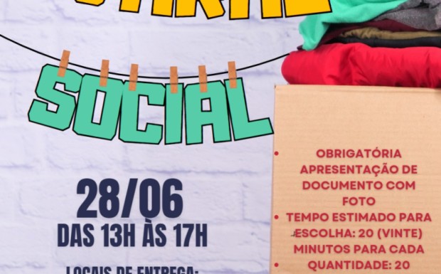 Foto de capa da notícia: 3º Varal Solidário ocorre somente no Ginásio Municipal