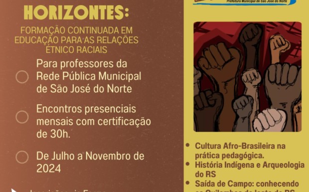 Foto de capa da notícia: Setor de Relações Étnico Raciais da SMEC promove Formação Continuada para Professores da Rede Pública Municipal