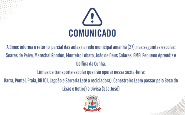 Foto de capa da notícia: Retorno das aulas 27/09