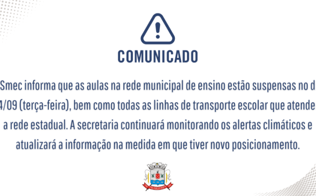 Foto de capa da notícia: Aulas suspensa