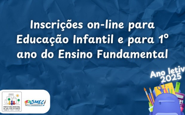 Foto de capa da notícia: Prefeitura publica edital referente às inscrições online para vagas na Educação Infantil e Ensino Fundamental para ingresso na rede municipal de ensino no ano letivo de 2025