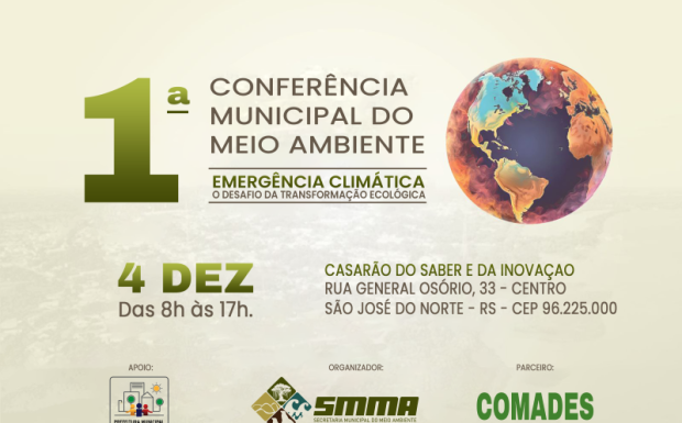 Foto de capa da notícia: São José do Norte realiza 1ª Conferência Municipal do Meio Ambiente com o tema: "Emergência Climática e o Desafio da Transformação Ecológica"