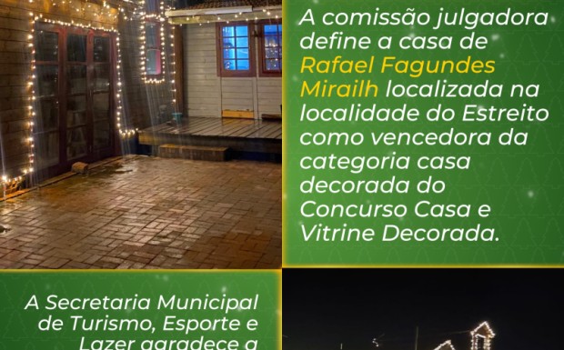 Foto de capa da notícia: 15º São José do Norte em Luzes: Concurso de Casas e Vitrines Decoradas Revela os Vencedores