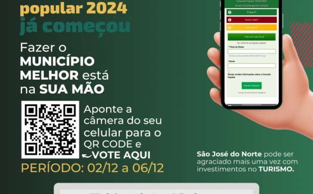 Foto de capa da notícia: Participe da Consulta Popular 2024/2025 e ajude a transformar nossa cidade
