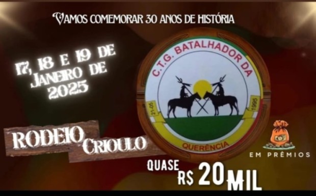 Foto de capa da notícia: Rodeio Crioulo marca três décadas de tradição no CTG Batalhador da Querência